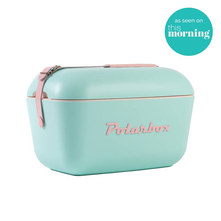 Polarbox 12L Retro Coolbox - Cyan Baby Rose Pop for wholesale by Polarbox UK