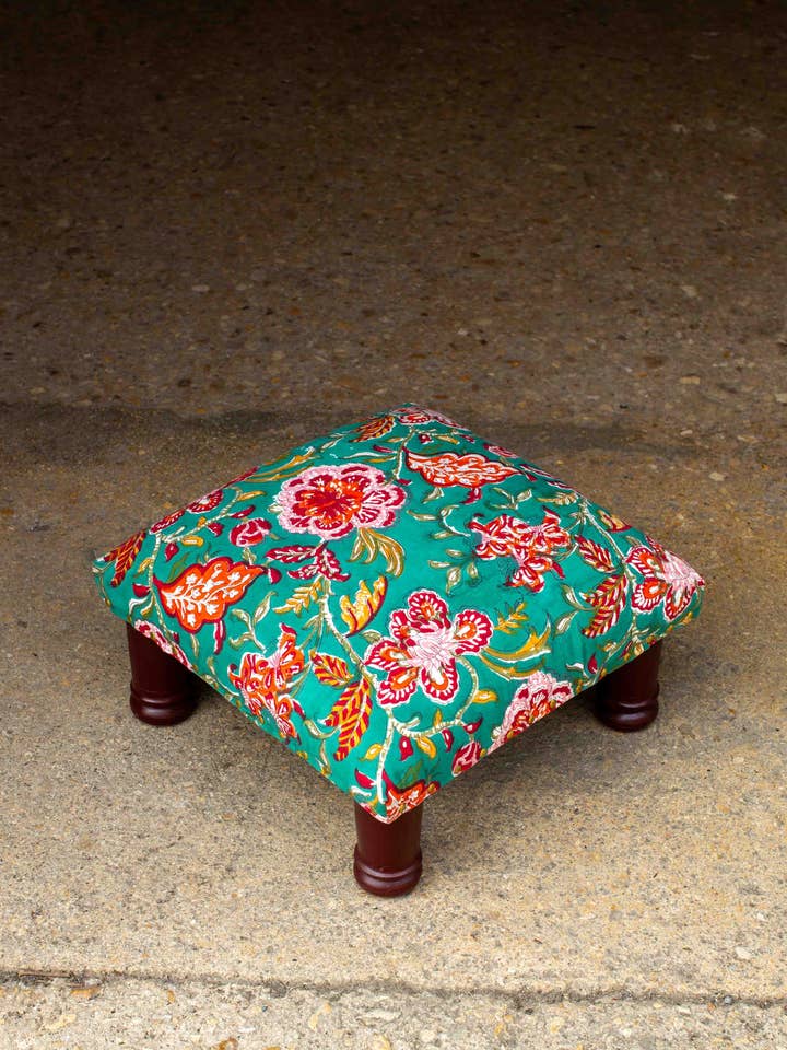 Print Block Footstool for wholesale by The India Shop