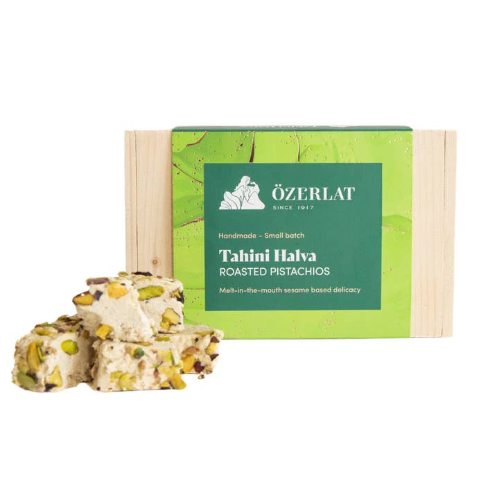 Ozerlat UK – Großhandel Nussbutter – Geröstete Pistazien-Tahini-Halva auf pflanzlicher Basis, veganfreundlich