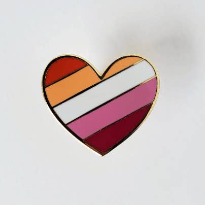 Pin de corazón lesbiana para venta al por mayor de Little Rainbow Paper Co