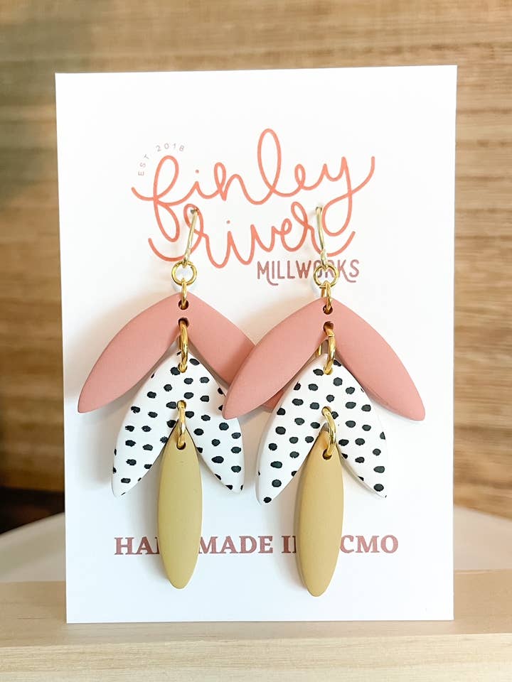 Miley | Polka Dot | Clay Earrings for wholesale by Finley River | Trendy Polymer Clay Earrings | Hypoallergenic