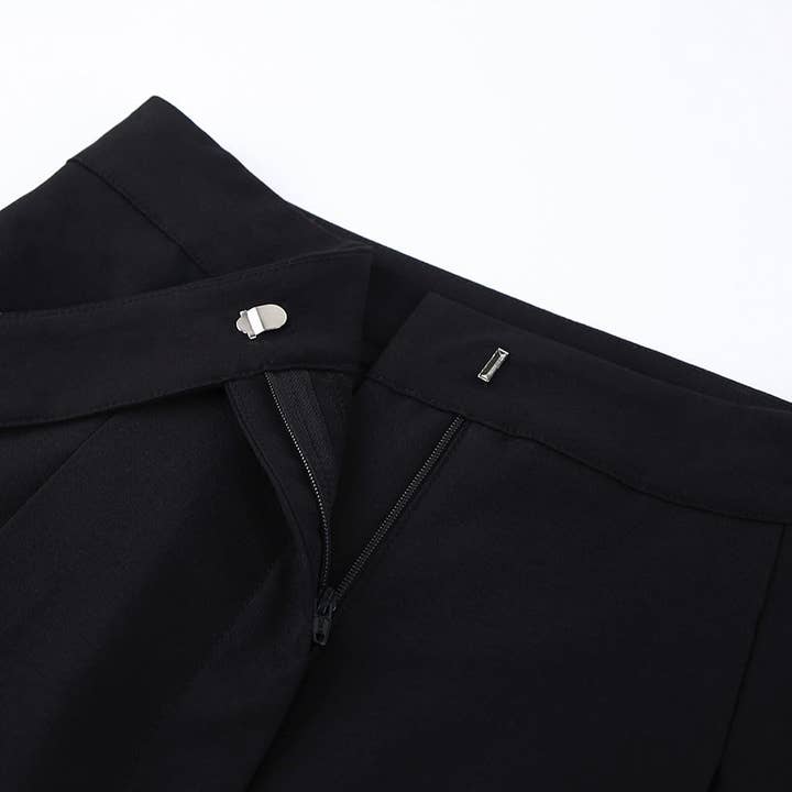 Marayn - Wholesale Pants - Women's - Black WideLeg Trousers High Waist Flowy Modern Fit14