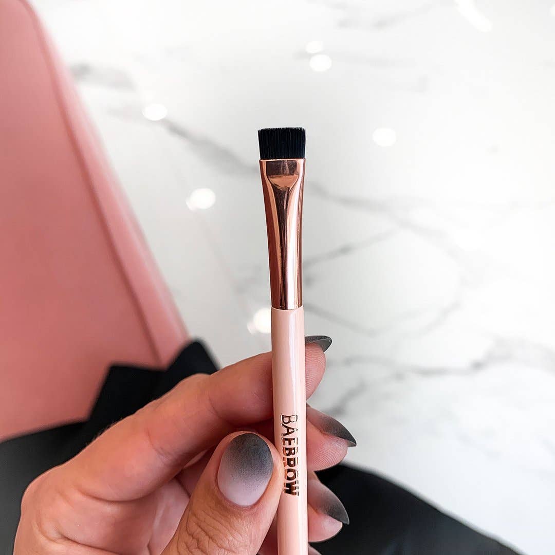 Nude Rose Gold DUAL ENDED BROW LINE BRUSH for wholesale on Faire4