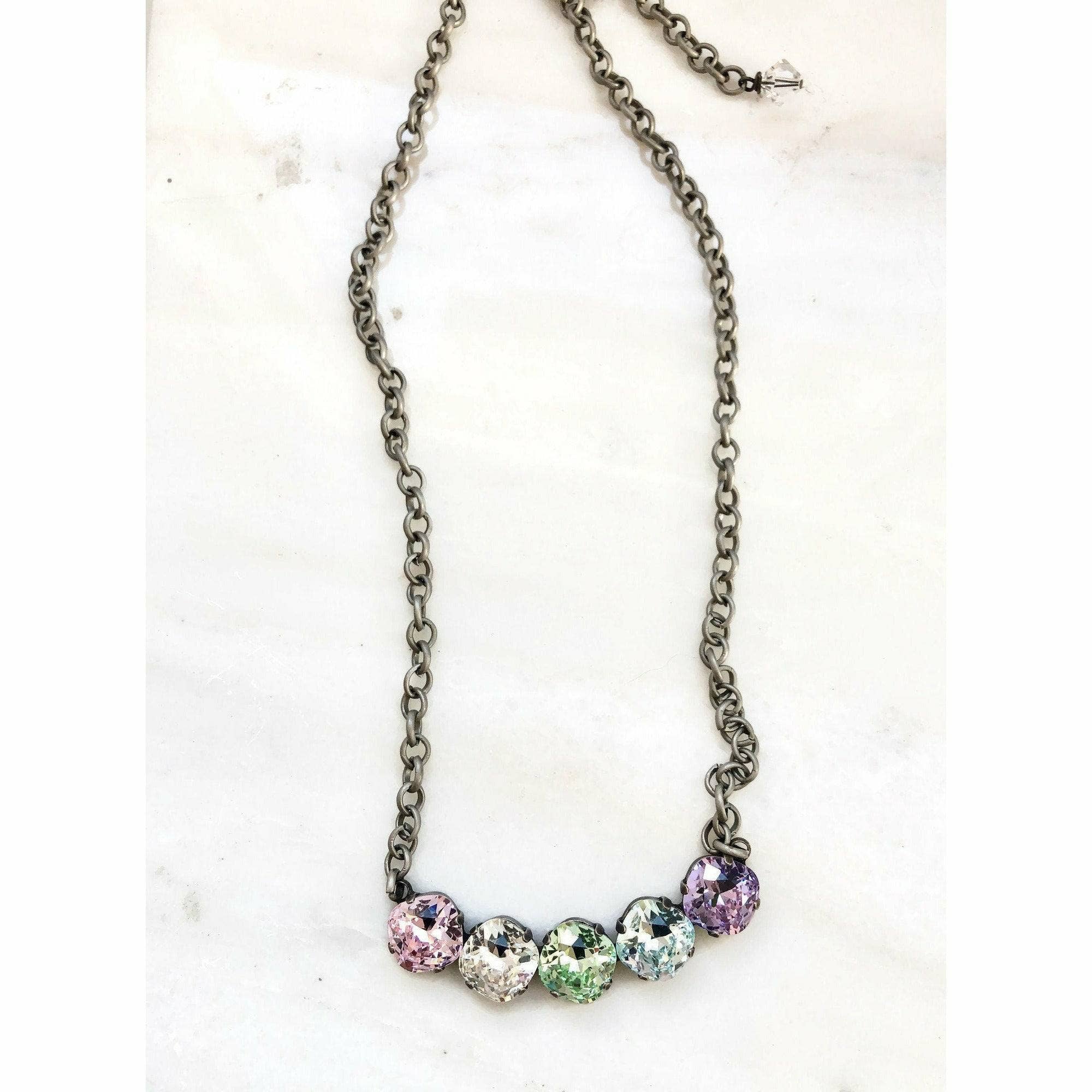 Love Your Bling® - Wholesale Pendant/Charm Necklace - Rainbow pastel Swarovski Crystal necklace1