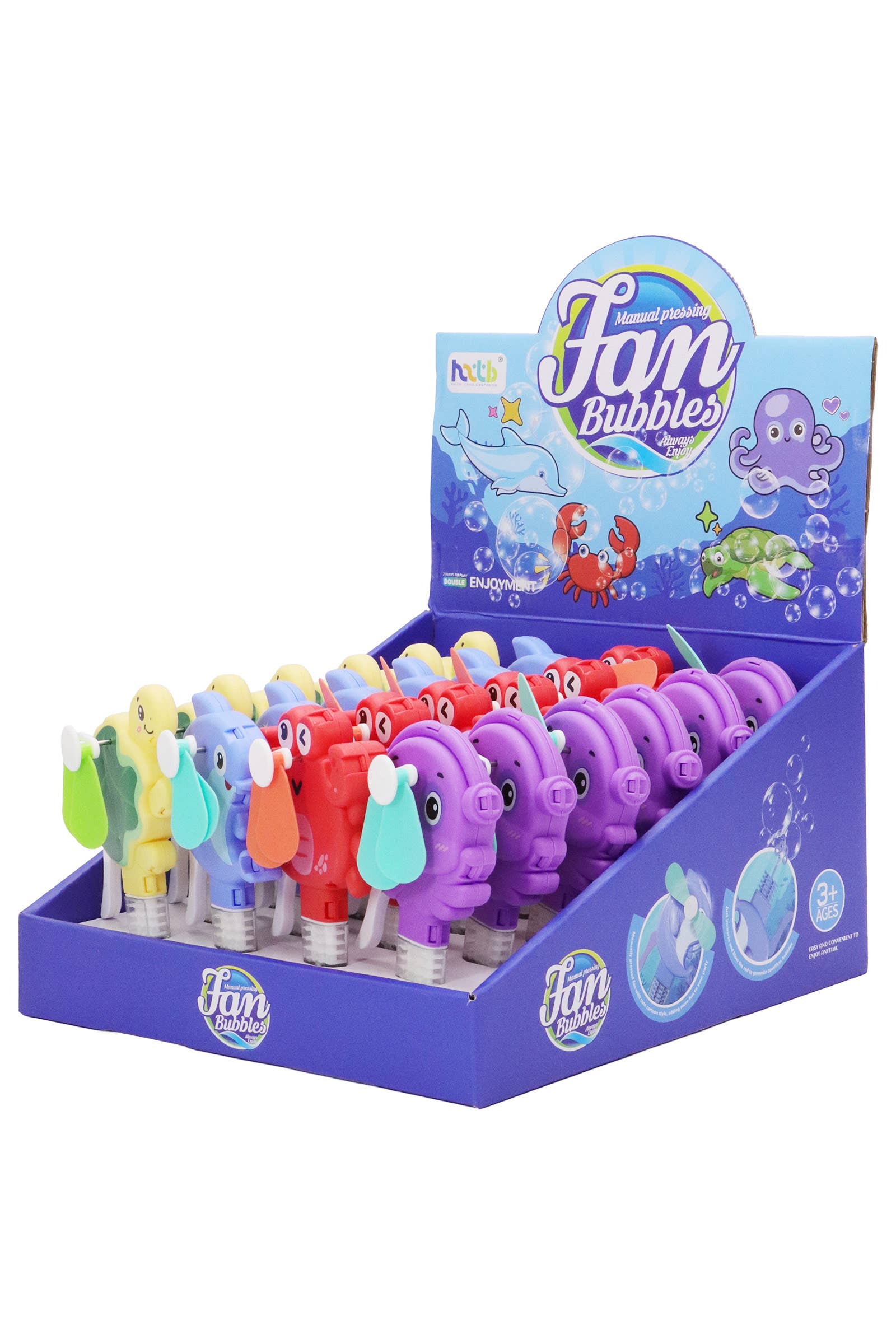 ASSORTED Sea Animals Bubble Wand Manual Fan - 24 Pcs for wholesale on Faire1