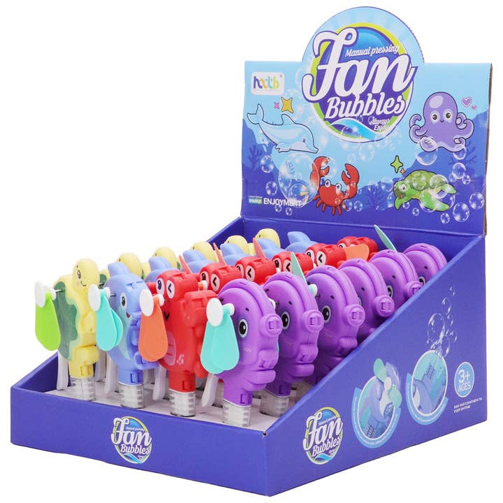 ASSORTED Sea Animals Bubble Wand Manual Fan - 24 Pcs for wholesale on Faire1