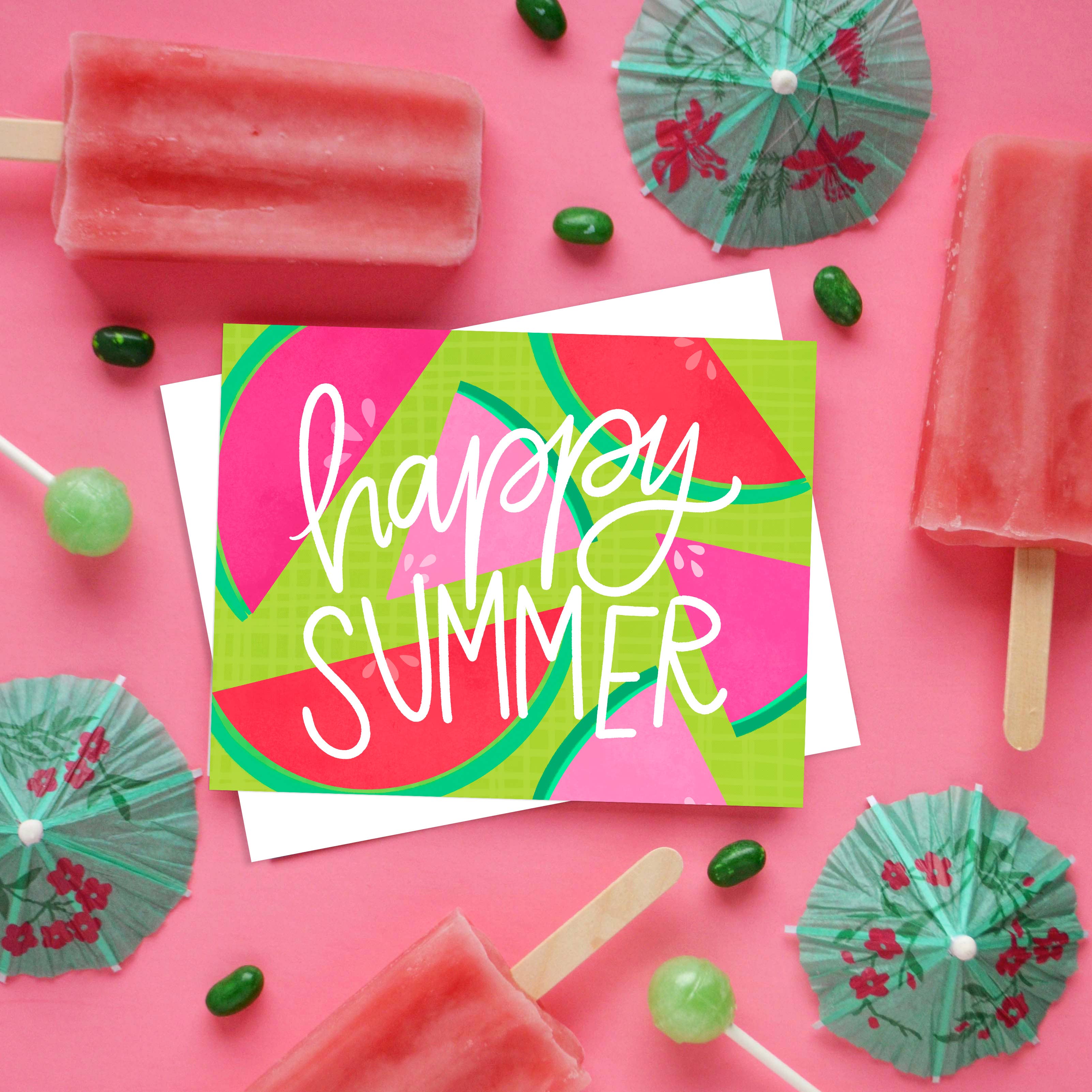 Pen & Paint - Wholesale Everyday Greeting Card - Happy Summer Watermelon Card1