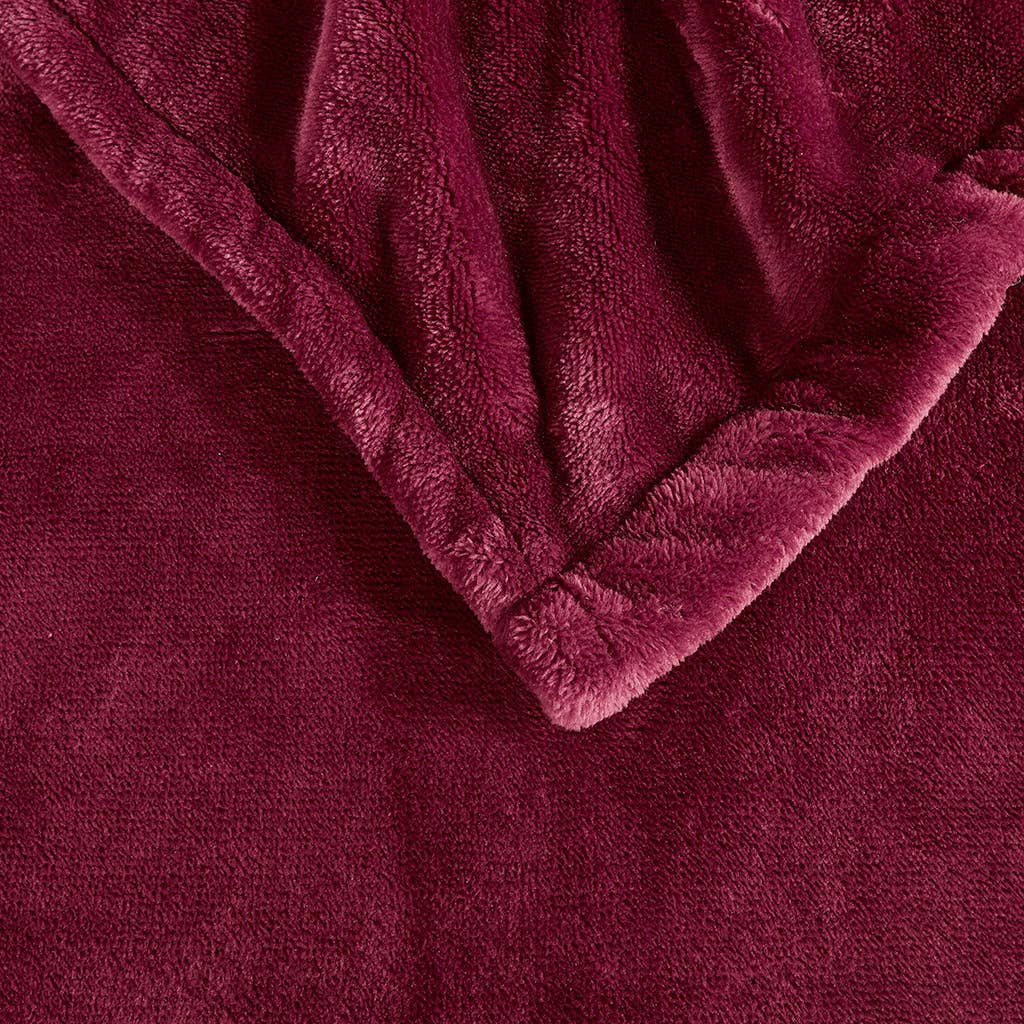 Olliix - Wholesale Bedding Blanket - Heated Microlight Plush Electric Bedding Blanket, Red2