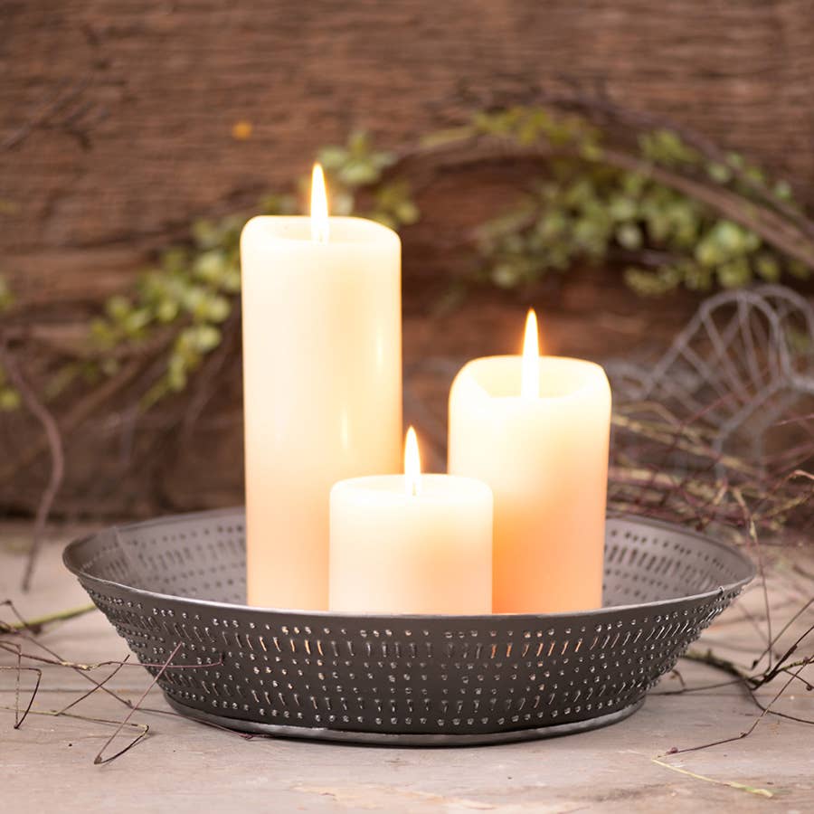 Irvin's Tinware - Wholesale Decorative Tray - 13-Inch Round Tray in Smokey Black1