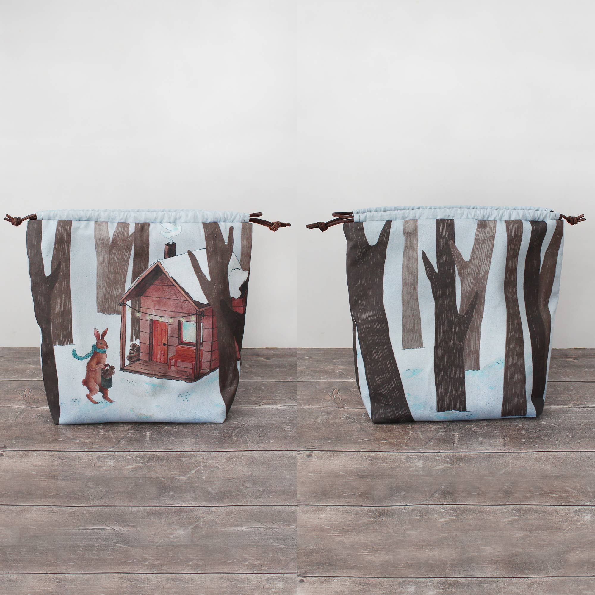 The Blue Rabbit House - Vente Sac à cordon de serrage – unisexe - Jule the Winter Hare | Sac à projets | Sac à cordon1