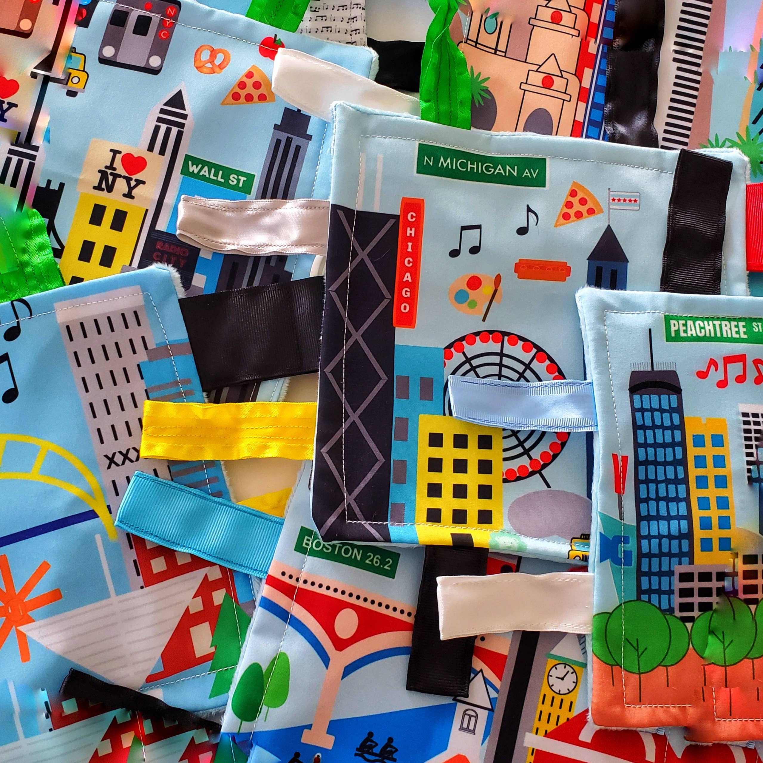 Baby Jack and Company - Wholesale Crinkle Tag Toy - Baby - Boston Massachusetts Baby City Learning Tag Crinkle Squares6