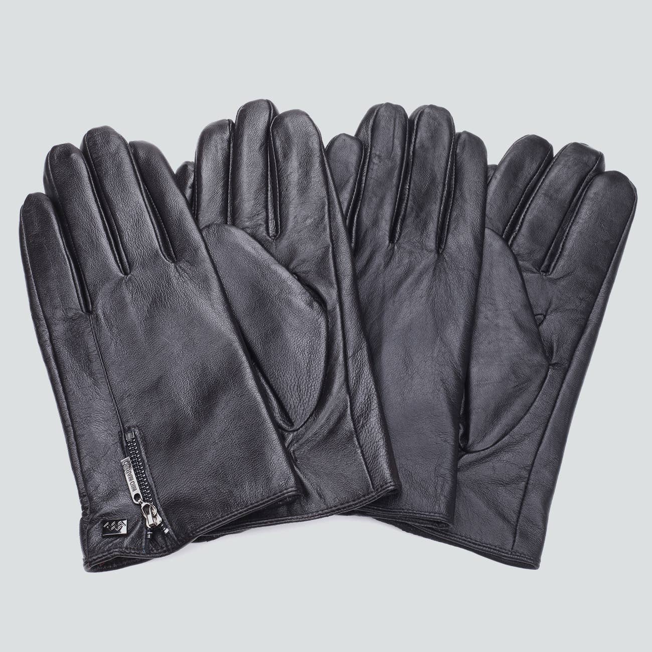 Mio Marino - Wholesale Gloves - Men's - Half Zipper Leather Gloves8