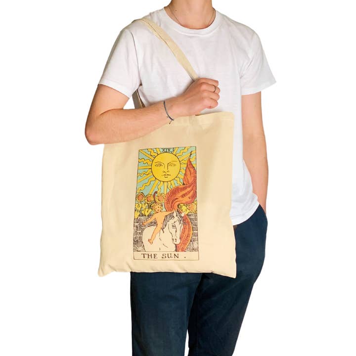 ZZZEBRAAA LIMITED - Wholesale Tote bag – Women's - Zodiac Tote Bag 'The Sun' Star Sign Vintage Art1