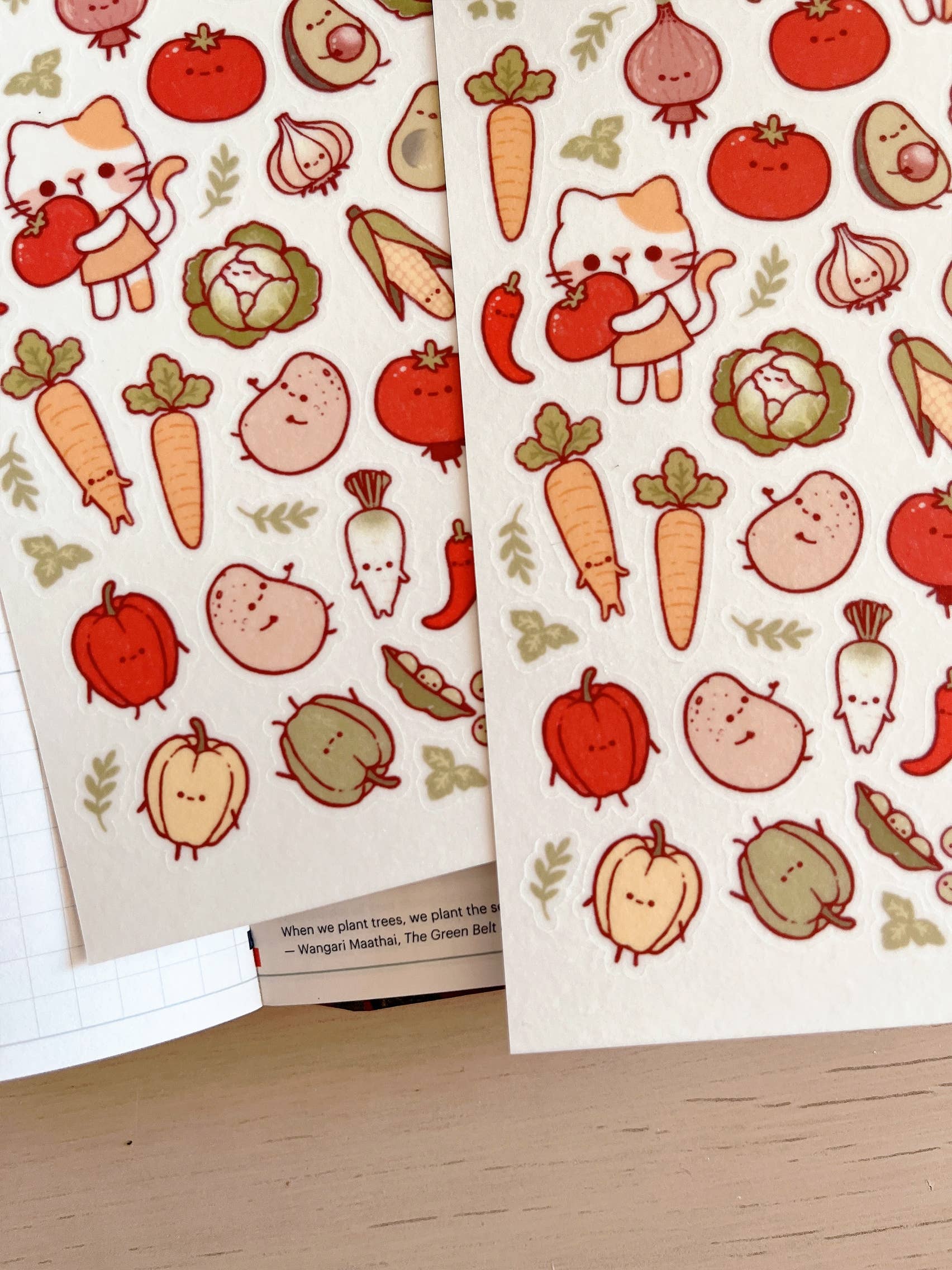 Cherry Rabbit - Wholesale Sticker - Veggie Friends Sticker Sheet no.0893