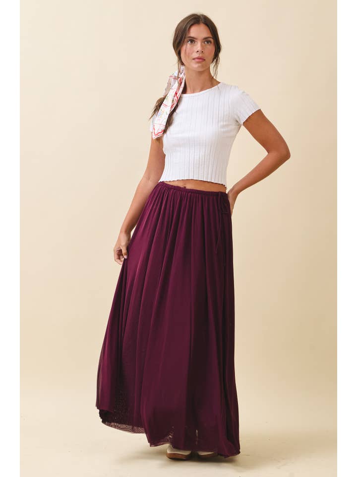 AEMI + CO - Wholesale Skirt - Women's - 7185GK Flowy Mesh Maxi Skirt6