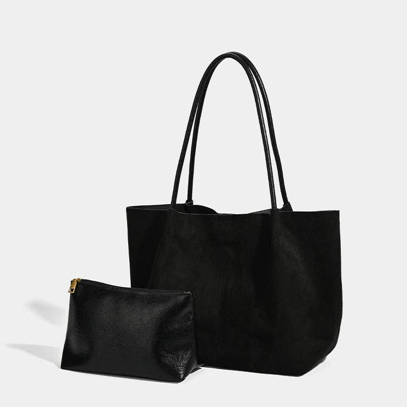 EmberLoom - Vendita all'ingrosso Borsa tote - Donna - Borsa Tote in Pelle Scamosciata Retrò 2026 con Pochette Staccabile1