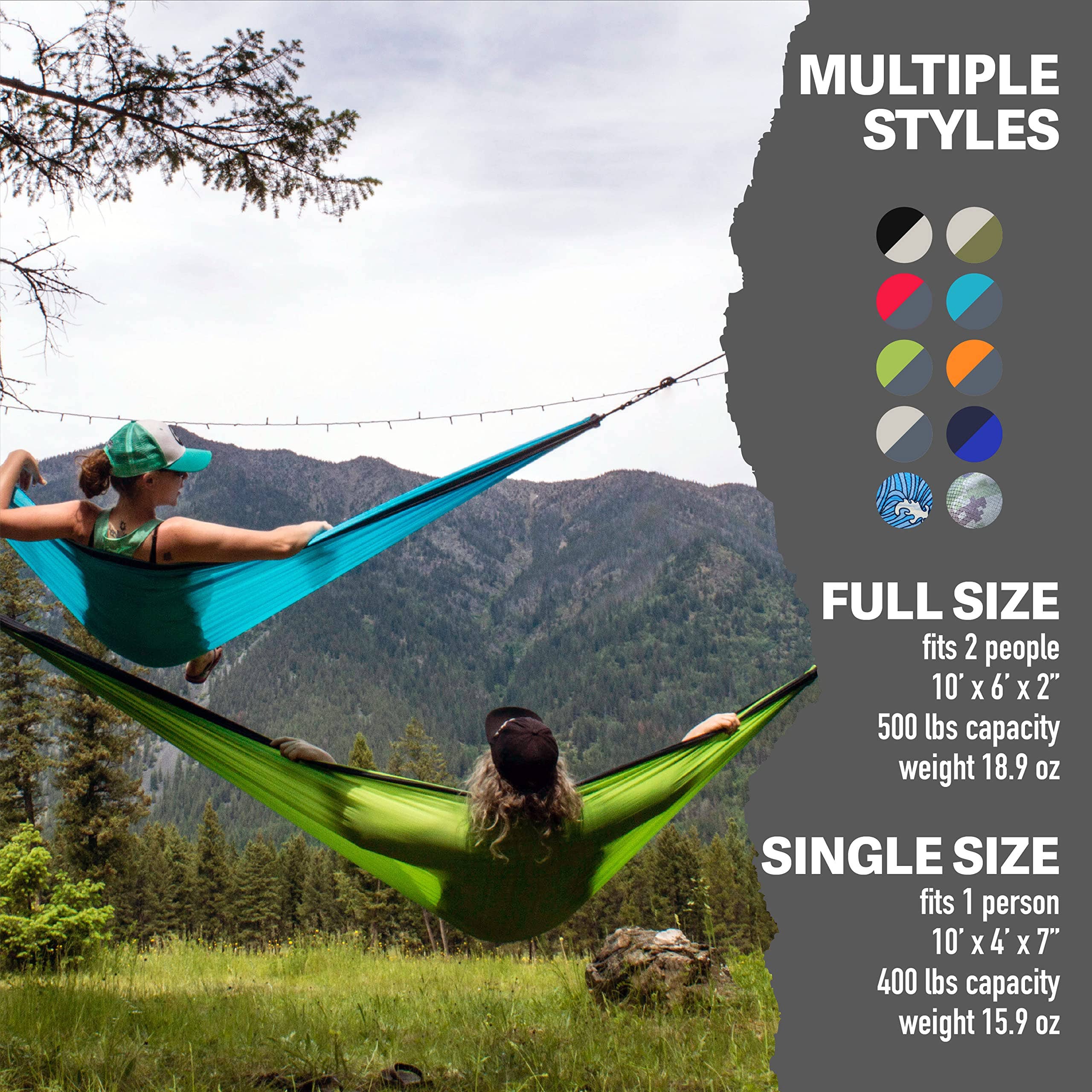 Rallt - Wholesale Hammock - RALLT Premium Camping Hammock & Carabiners Black/Khaki, Full5