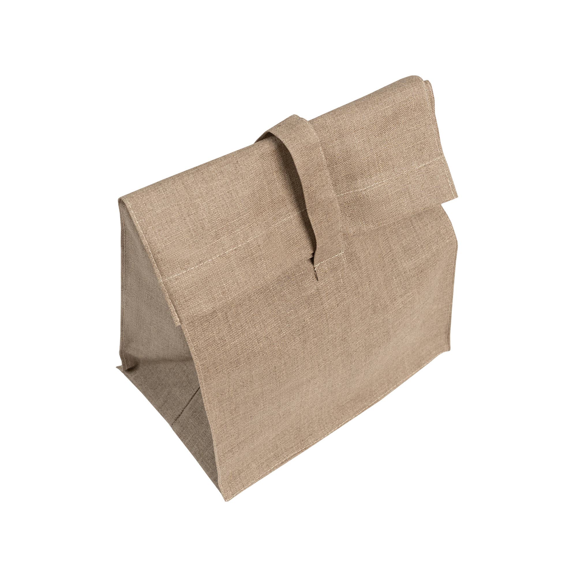 100% Reusable Waterproof Linen Lunch Bag Natural for wholesale on Faire3