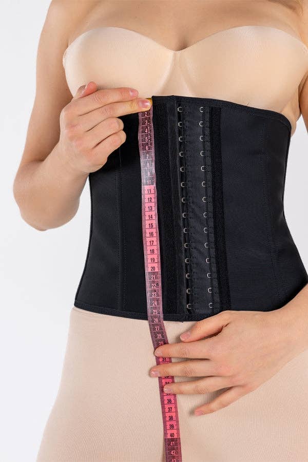 Andywawa – wholesale Corset – Women′s – Short Latex Waist Trainer Woman Black1