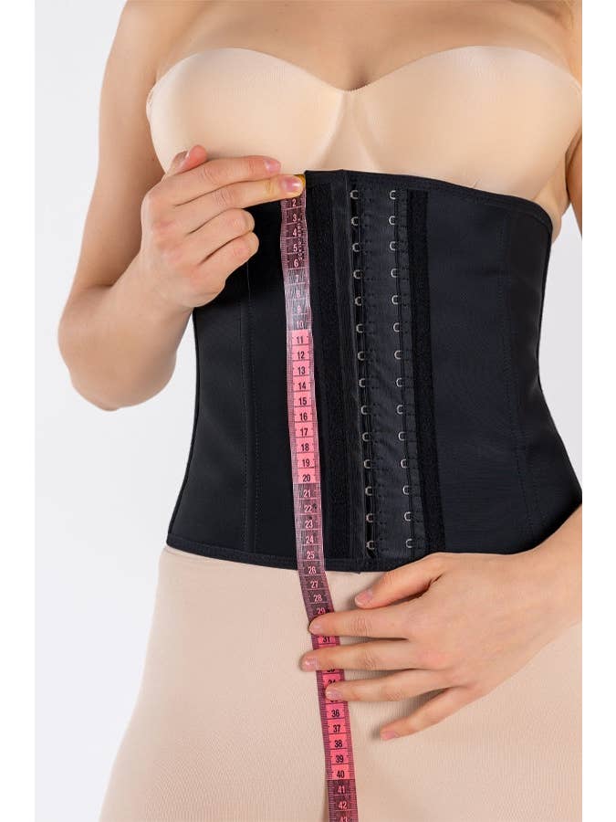 Andywawa – wholesale Corset – Women′s – Short Latex Waist Trainer Woman Black1