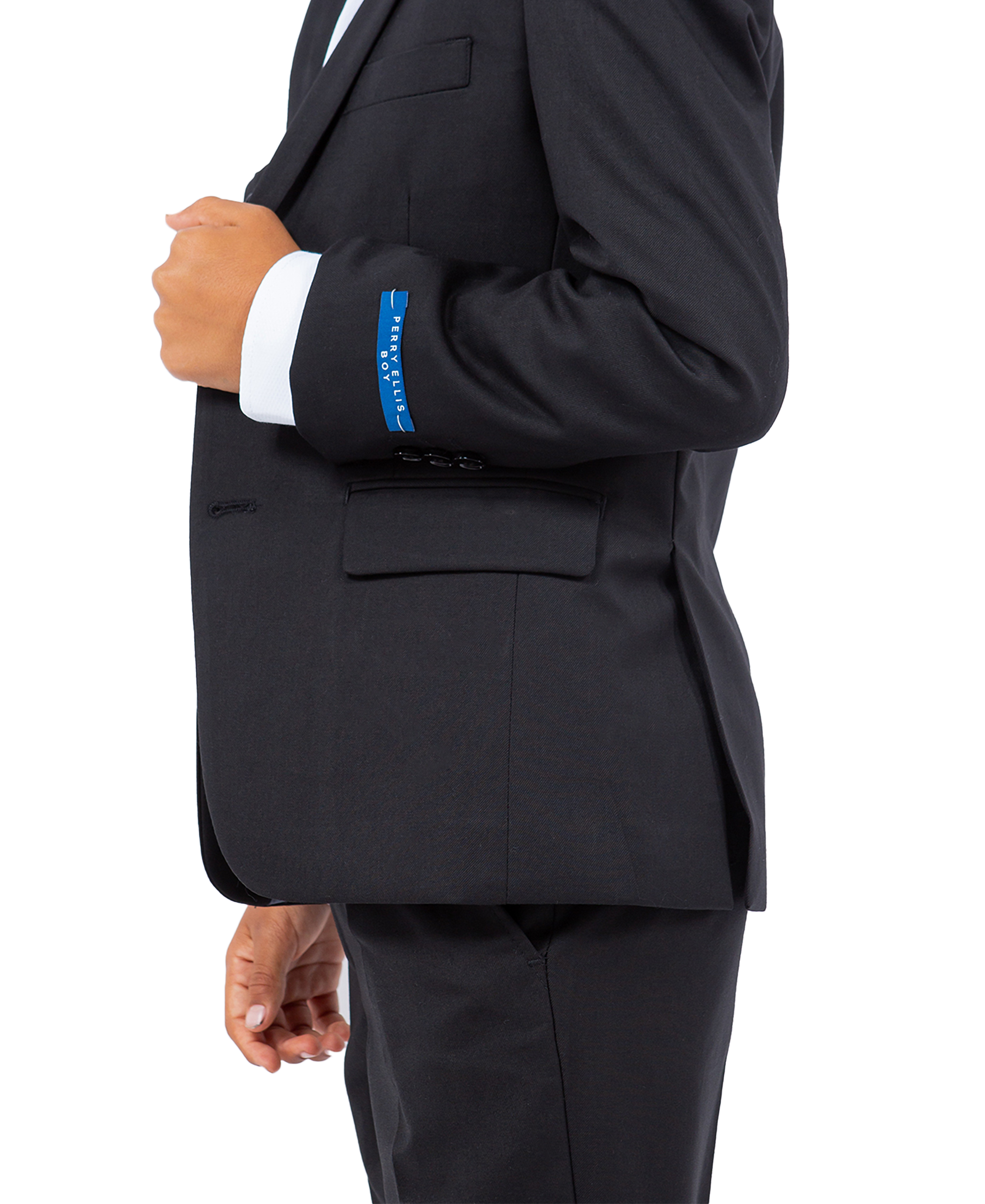 Black Perry Ellis Boys Suit, Slim-Fit 5pc (Includes Tie) for wholesale on Faire4