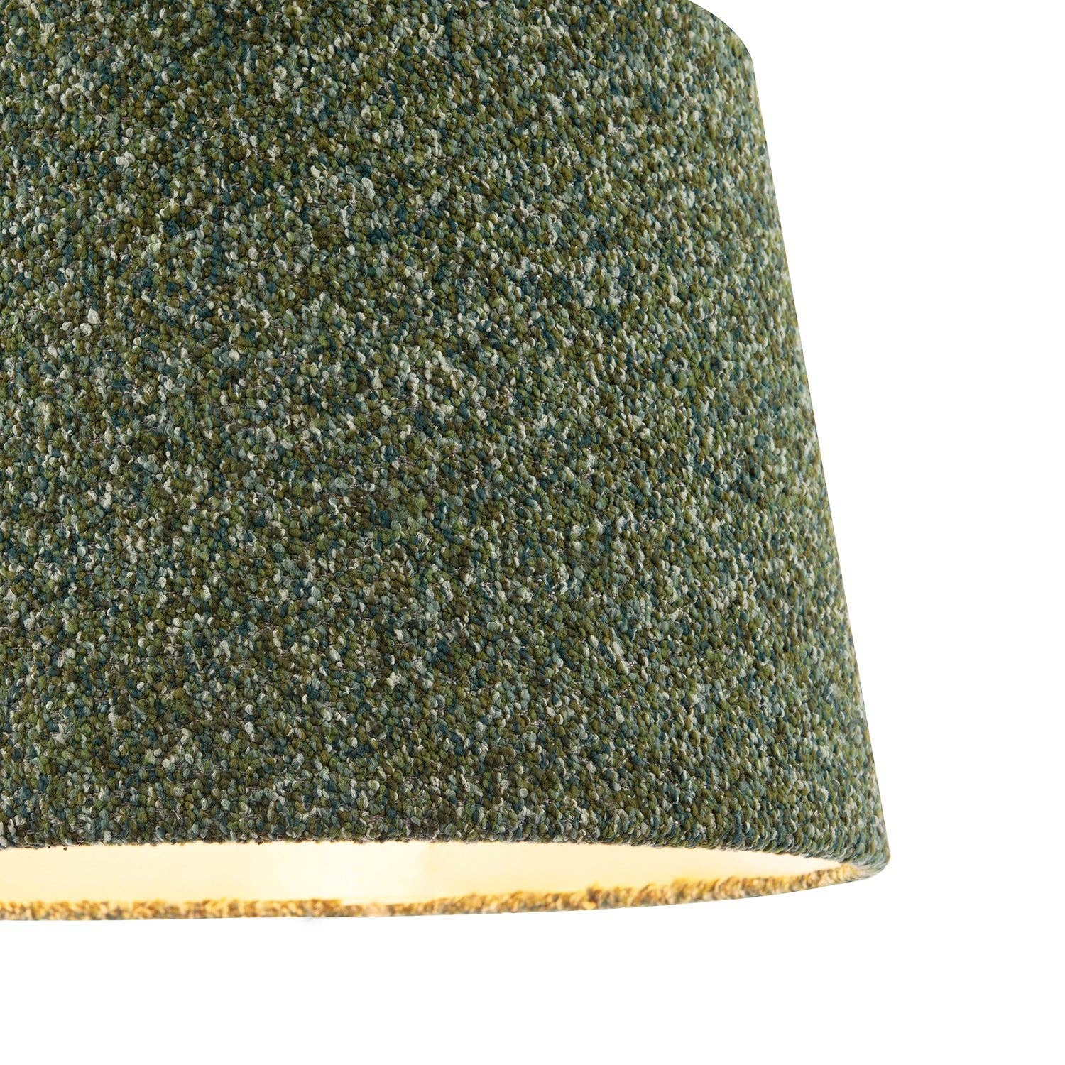 Happy Homewares – wholesale Lampshade – Forest and Sage Green Textured Wool Fabric Lamp Shade with Cream Inner3
