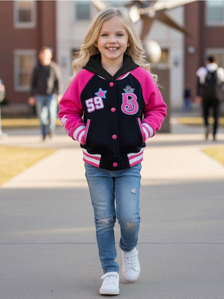 Unik - Wholesale Varsity/Baseball Jacket - Women's - Barbie Varsity Jacket S-XL11