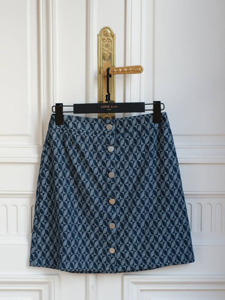 Gonna corta con bottoni motivi geometrici - 4961S-MARC per la vendita all'ingrosso da parte di LOVIE & CO