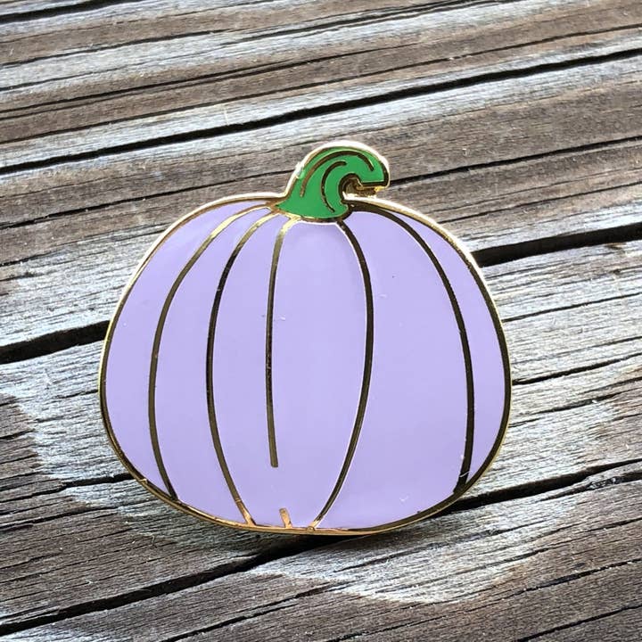 Lavender Purple Pumpkin Enamel Pin for wholesale by Dream Maker Pins