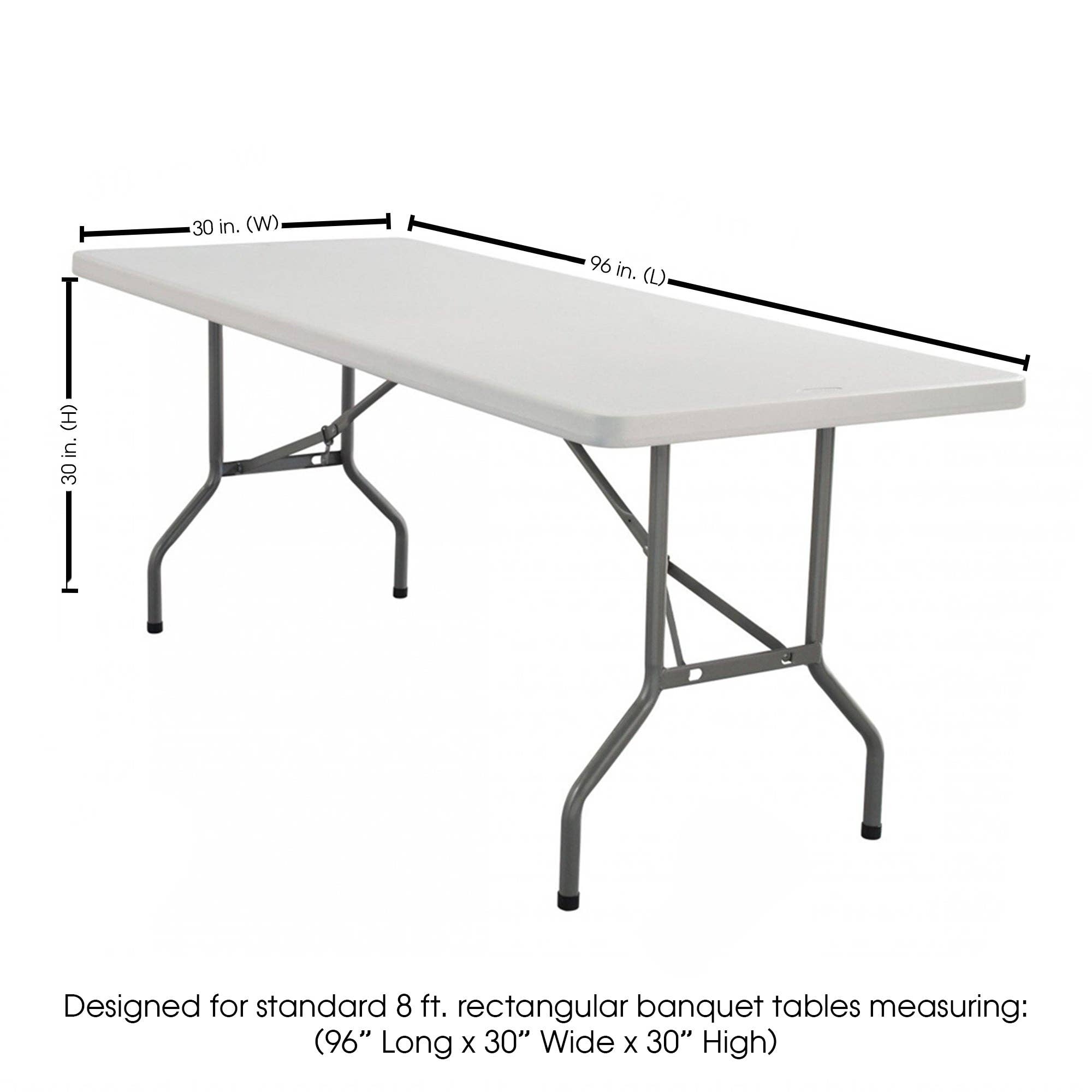 YOUR CHAIR COVERS - Wholesale Tablecloth - 8 ft. Polyester Fitted Tablecloth Rectangular Ivory1