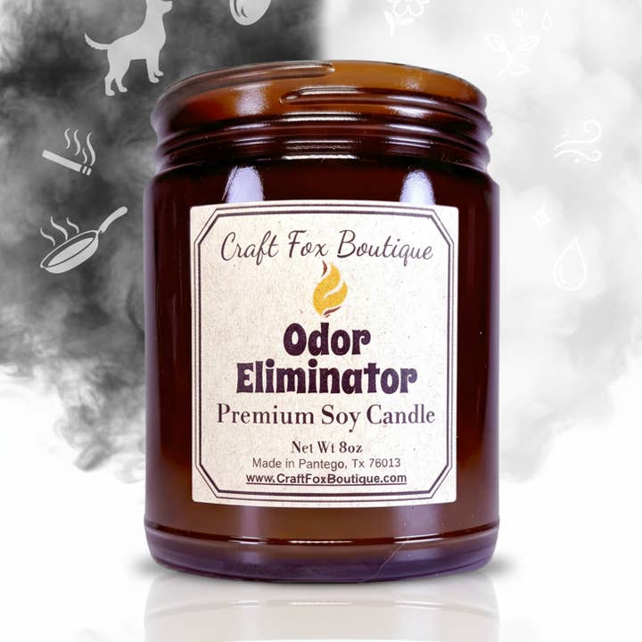 Odor Eliminating 8oz Soy Candle for wholesale by Craft Fox Boutique