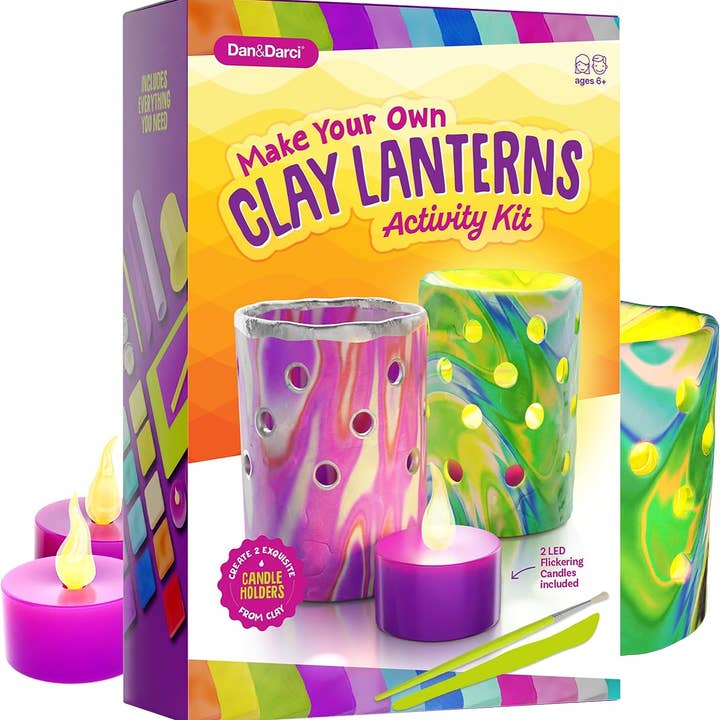 Dan&Darci - Wholesale DIY Craft Kit - Kids - Light-up Clay Lanterns Making Kit