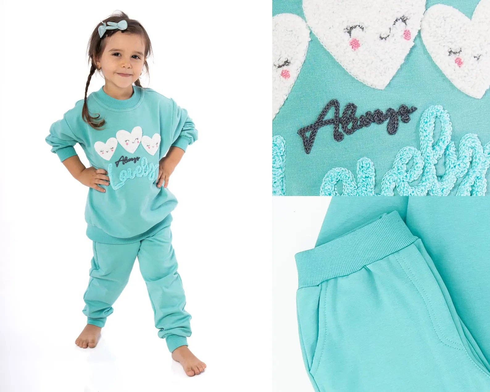 Dreamline - Wholesale Top & Pant Set - Kids - Girls Crewneck & Joggers Set "Lovely"3