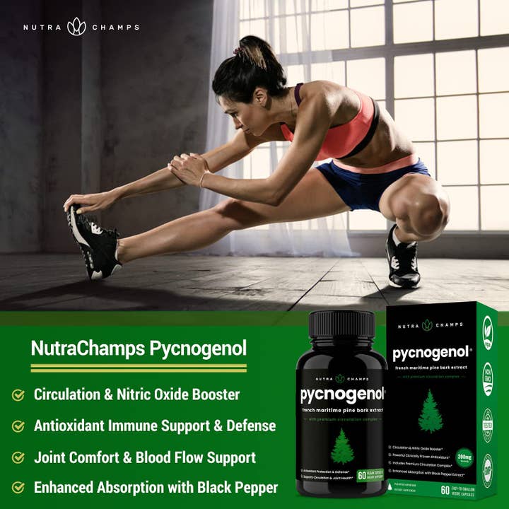 NutraChamps – wholesale Oral supplement/vitamin – Pycnogenol French Maritime Pine Bark Extract | Blood Flow