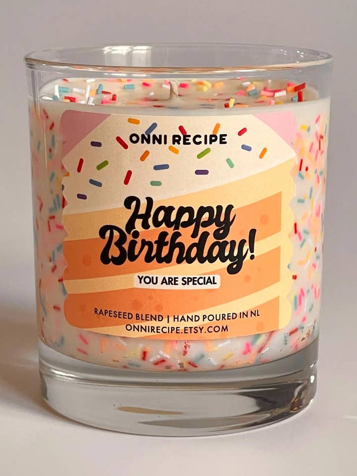 Feliz Cumpleaños - Vela de Colza con Chispas - 300ml para venta al por mayor de ONNI RECIPE