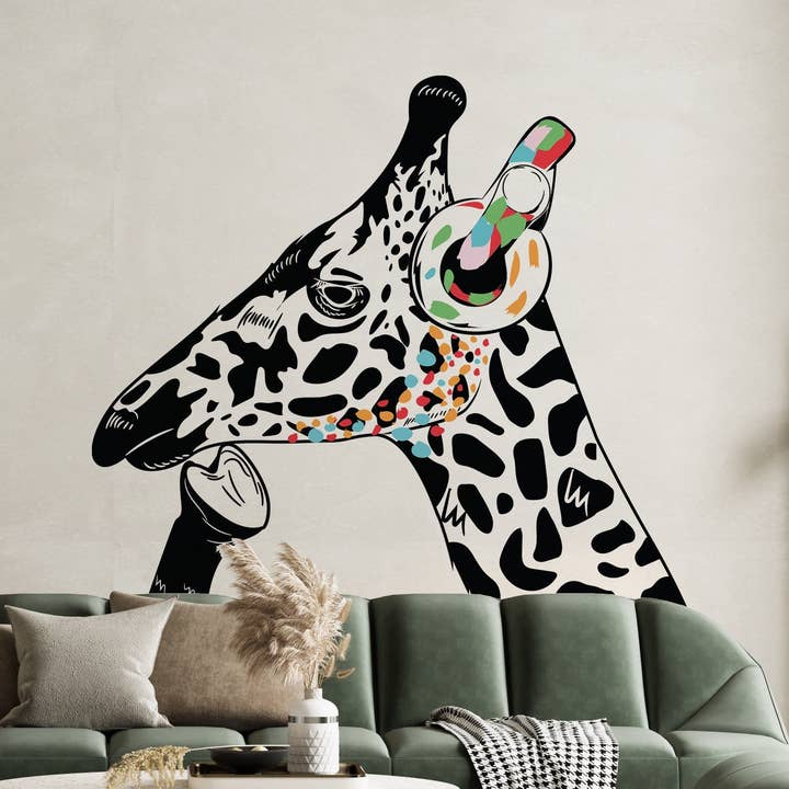 Muursticker giraf - giraffenkop sticker voor wholesale door Decords