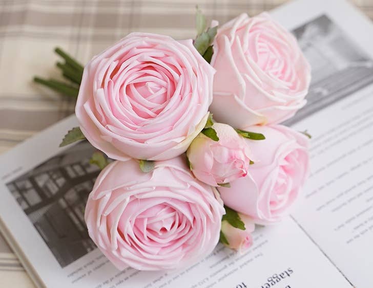 Angel Isabella - Wholesale Artificial Flowers - 6-stem bundle-Real Touch rose bouquet4