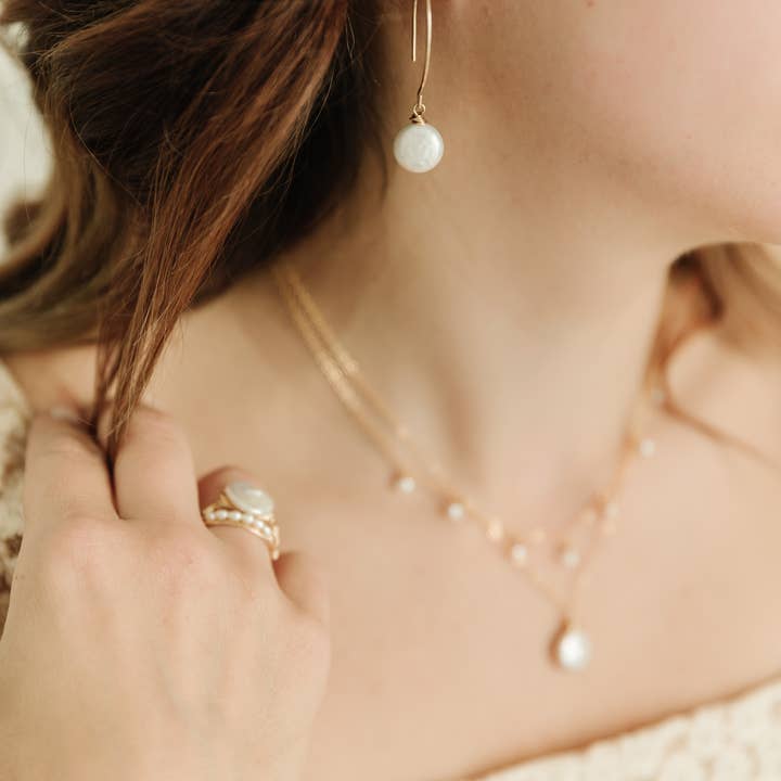 Orecchini a Cerchio con perle per la vendita all'ingrosso da parte di Seaflowerjewelry