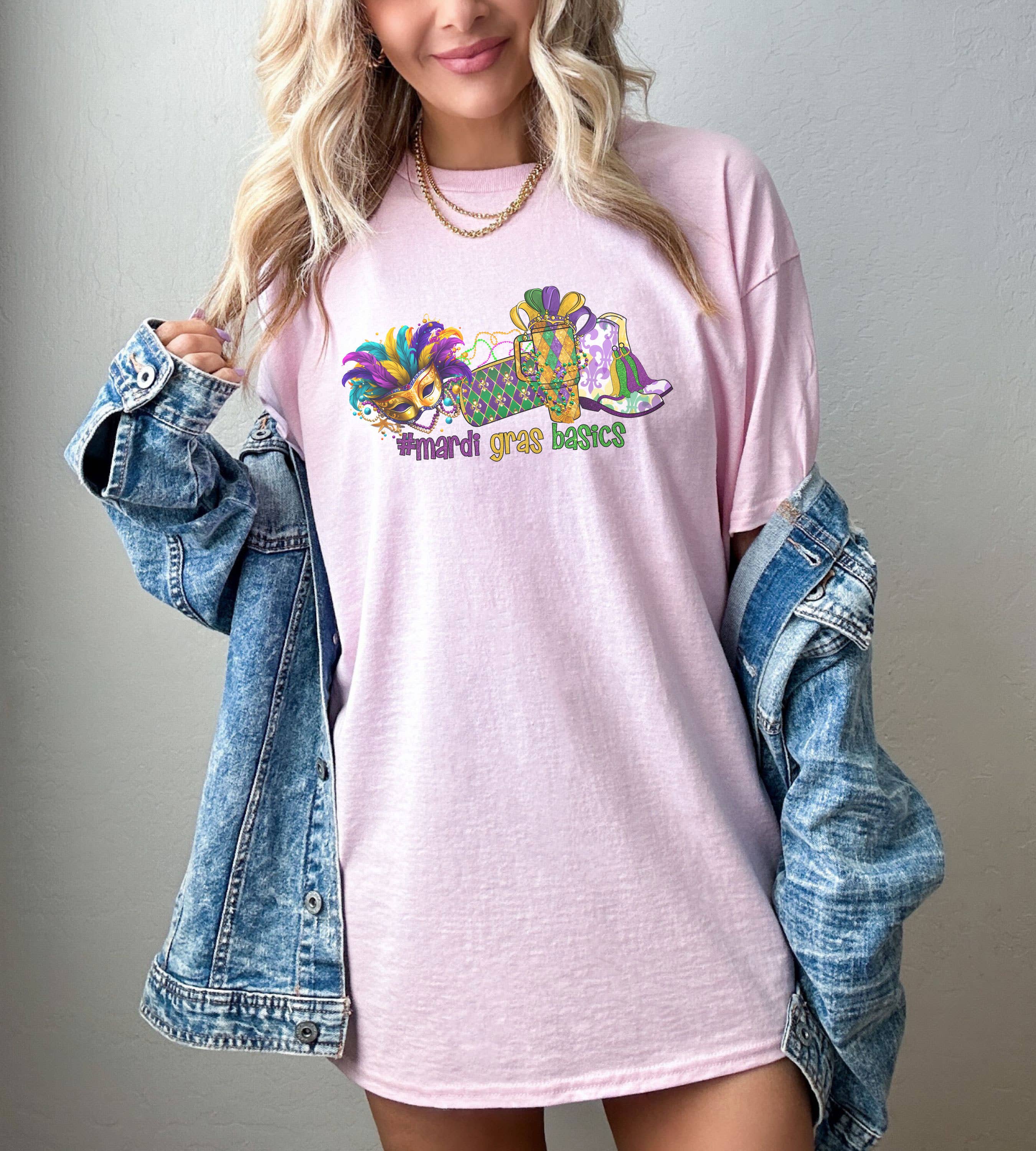 SONDO DESIGN LTD – wholesale Tunic – Women’s – Marid Gras Basics Shirt, Bootie Boujee Mardi Gras Shirt0