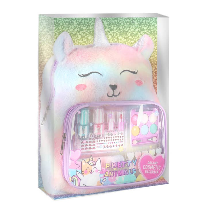 Cap Zone - Wholesale Kids Makeup - Kids - Unicorn Kitty Blam Beauty Makeup Kit Backpack