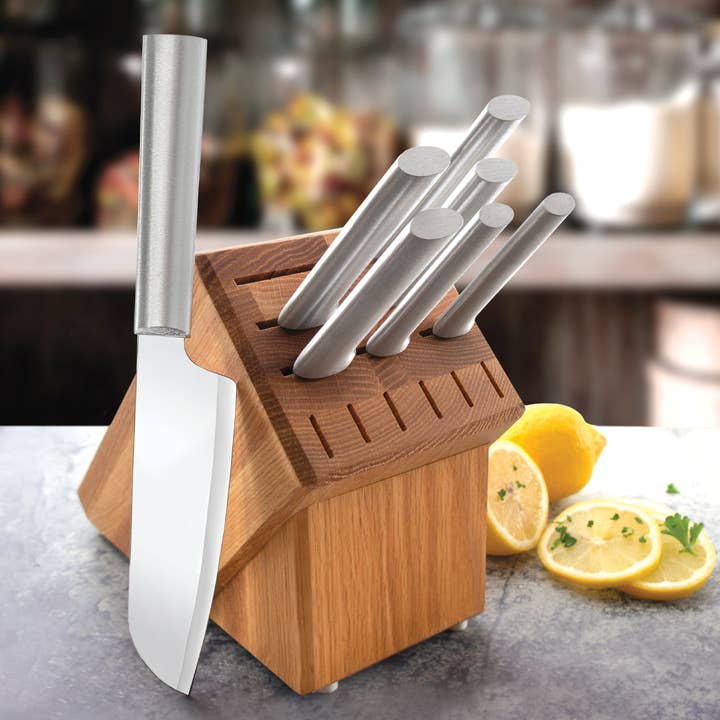 Rada Cutlery - Wholesale Knife Set - Silver Essential Oak Block Set
