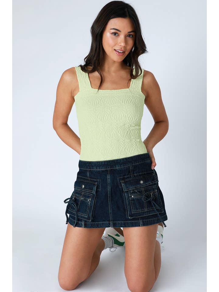 NIKIBIKI - Wholesale Knit Top - Women's - NS8416- Lace Textured Square Top