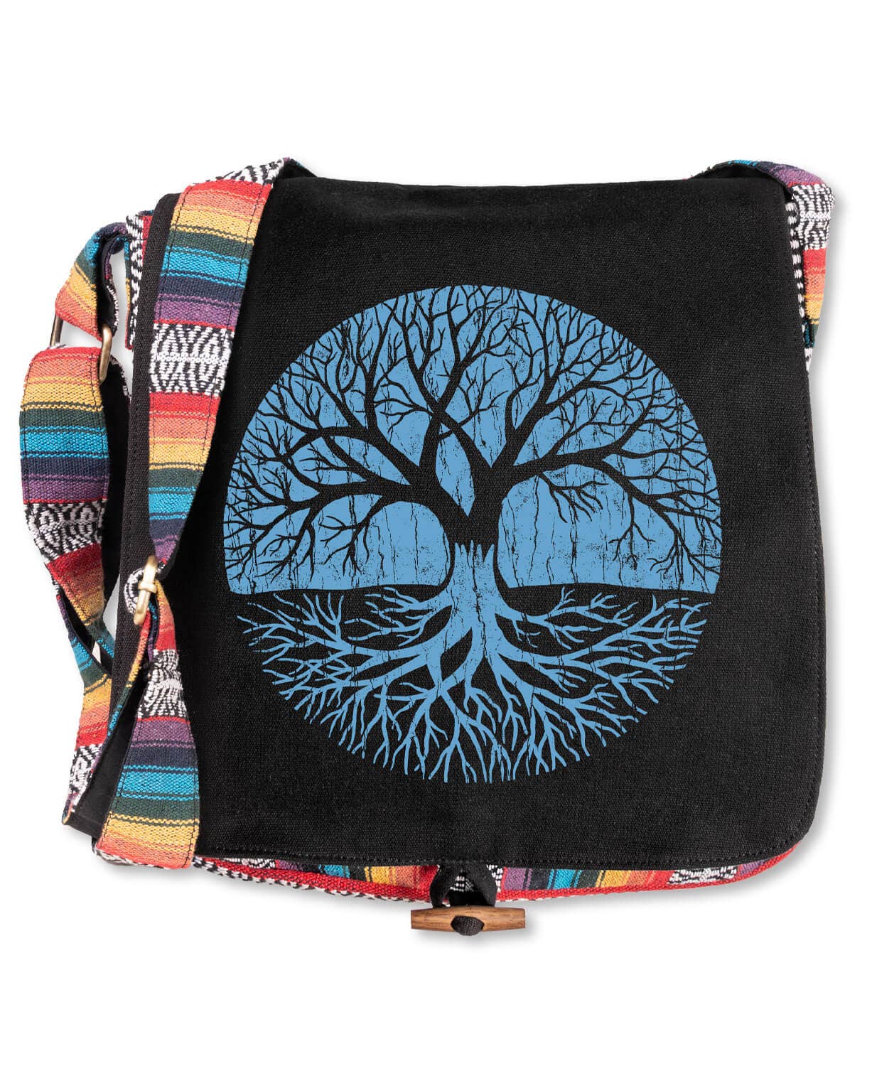 Soul Flower – wholesale Messenger bag – Unisex – Tree of Life Messenger Bag - Black1