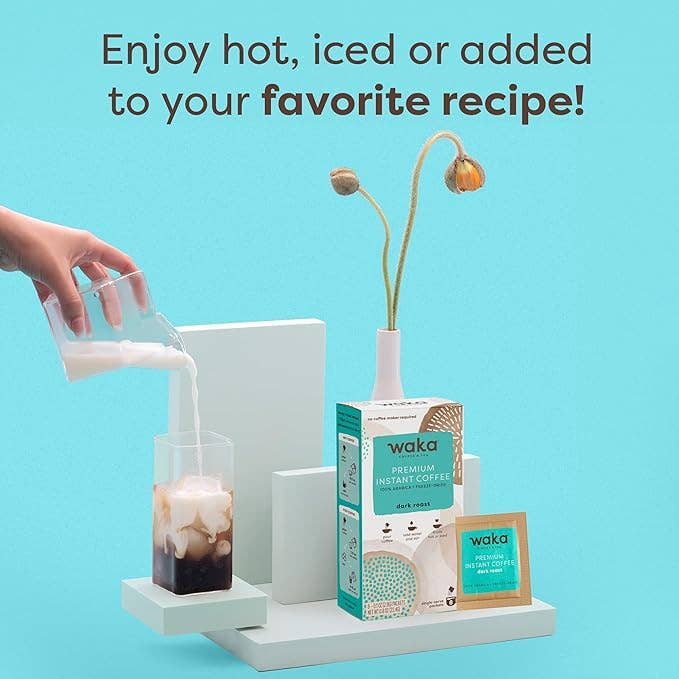 Waka Coffee & Tea - Wholesale Instant Coffee/Espresso - Dark Roast Single-Serve Premium Instant Coffee 8 ct Box2