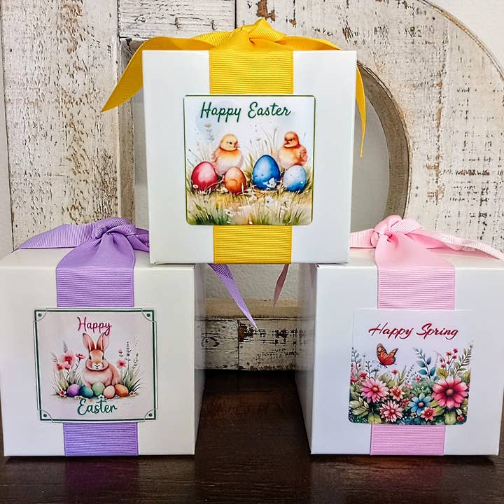 Easter/ Spring Custom 8oz Toffee Boxes for wholesale by B. Toffee & Treats