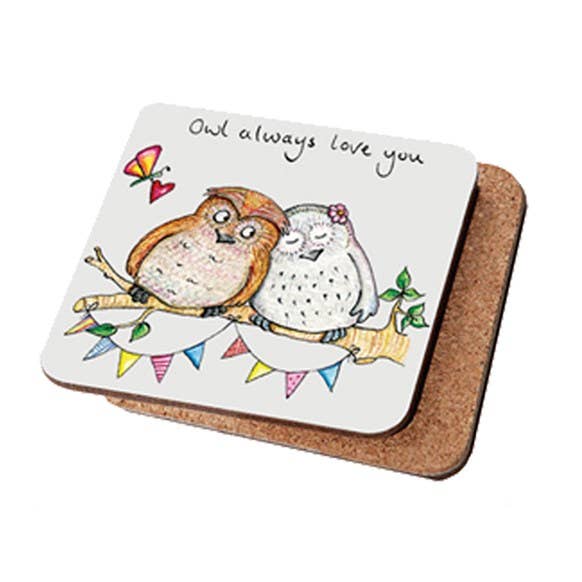 Owl Always Love You Drinks Coaster for wholesale by Draw UK