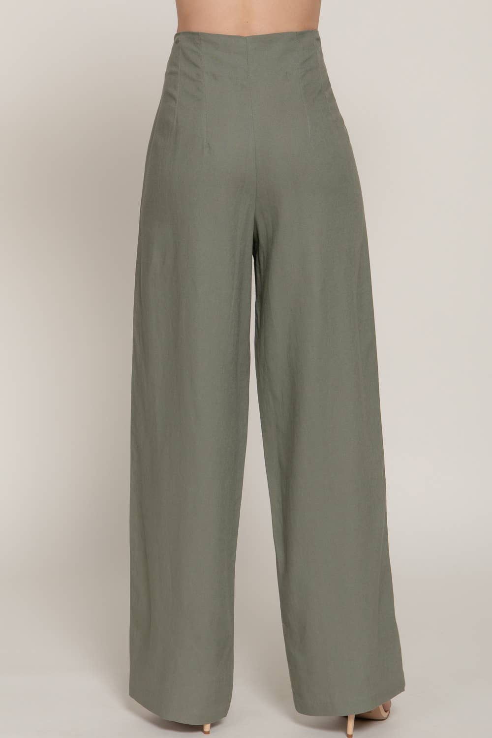 Active Basic | Active USA - Wholesale Pants - Women's - High Waist Pintuck Detail Straight Linen Pants13