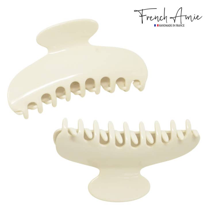 Parcelona - Wholesale Hair Clip - Women's - French Amie Thin Oval Large 4 1/4” Handmade Celluloid Jaw Hair Claw for Women46