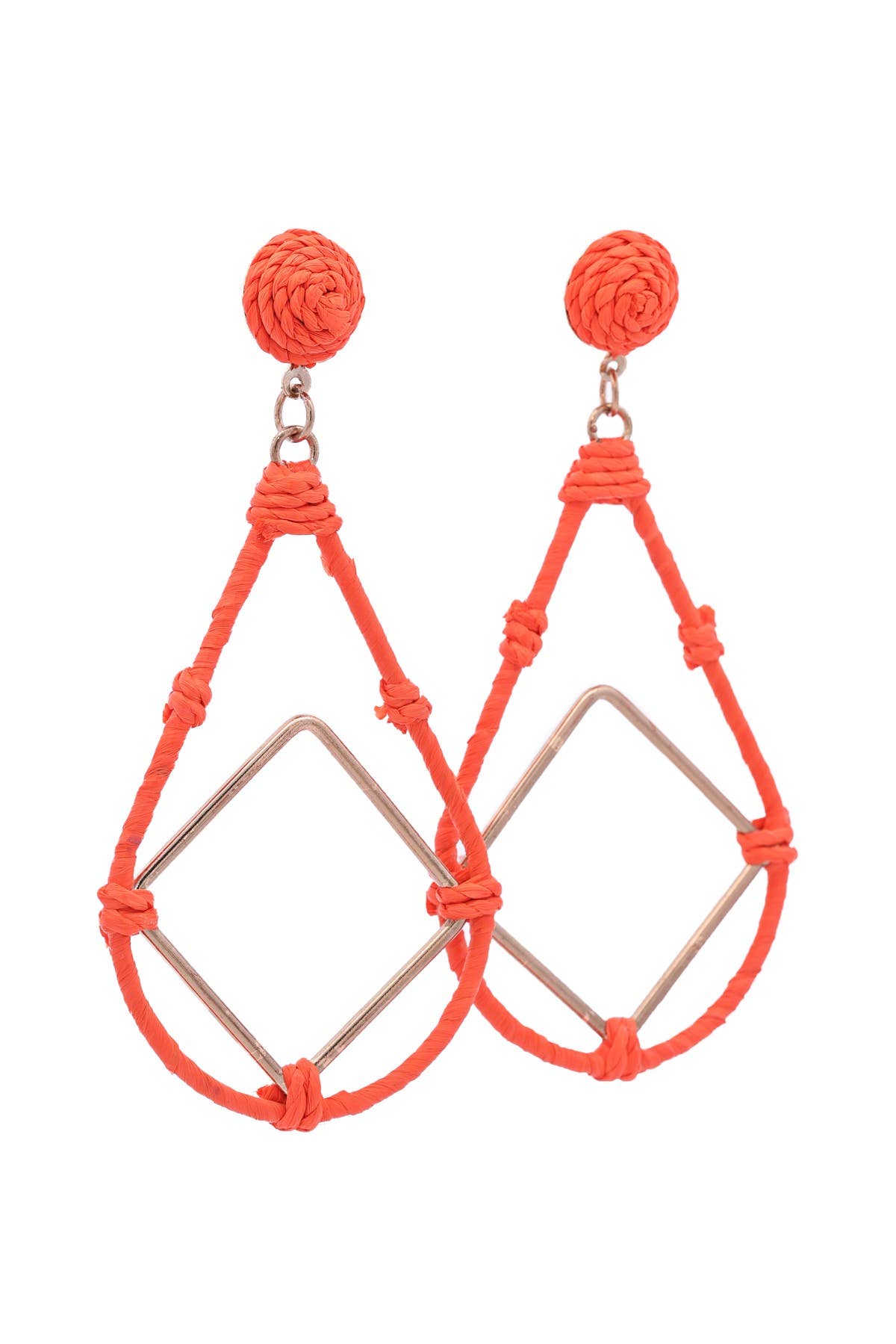 Urbanista Outlet - Vente Boucles d'oreilles pendantes - Boucles d'oreilles Raffia Open Leardrop avec Dia Drop12