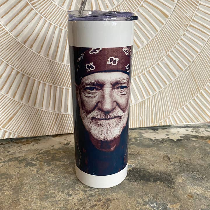 Crooked Halo - Wholesale Insulated Mug/Tumbler - On the Road Again Willie Tumbler & Coozie